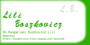 lili boszkovicz business card